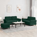 Set de canapele cu perne, 3 piese, verde închis, catifea - WALTI WALTI