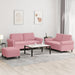 Set de canapele cu perne, 3 piese, roz, catifea - WALTI WALTI