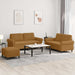 Set de canapele cu perne, 3 piese, maro, catifea - WALTI WALTI