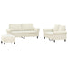 Set de canapele cu perne, 3 piese, crem, catifea - WALTI WALTI