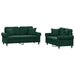 Set canapea cu perne, 2 piese, verde închis, catifea - WALTI WALTI