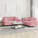 Set canapea cu perne, 2 piese, roz, catifea - WALTI WALTI