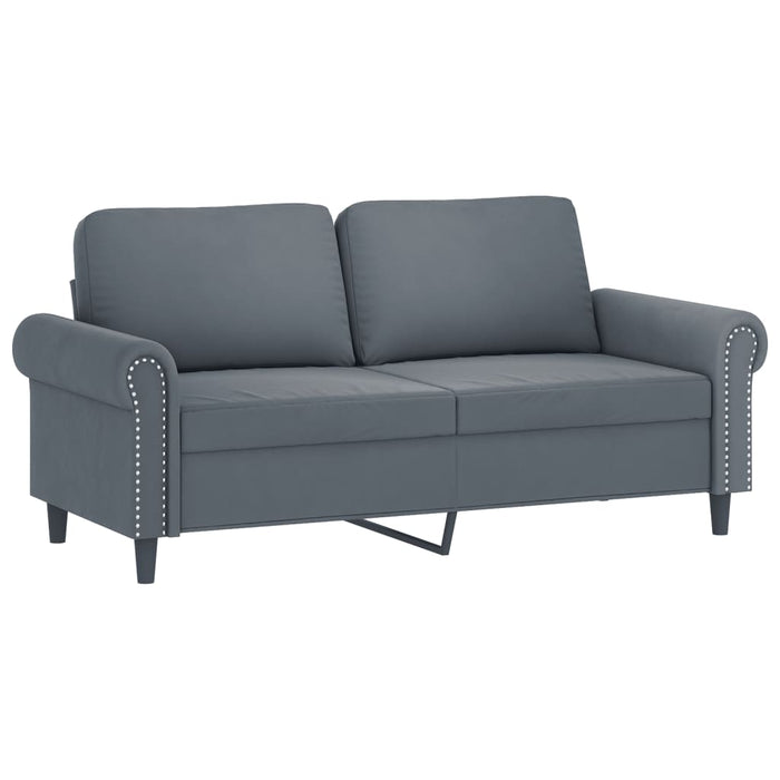 Set canapea cu perne, 3 piese, gri închis, catifea - WALTI WALTI
