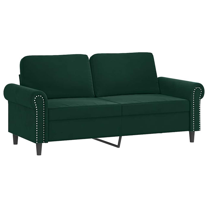 Set canapea cu perne, 3 piese, verde închis, catifea - WALTI WALTI