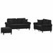 Set de canapele cu perne, 3 piese, negru, catifea - WALTI WALTI