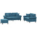 Set de canapele cu perne, 3 piese, albastru, catifea - WALTI WALTI