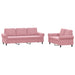 Set de canapele cu perne, 2 piese, roz, catifea - WALTI WALTI