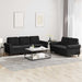 Set de canapele cu perne, 2 piese, negru, catifea - WALTI WALTI