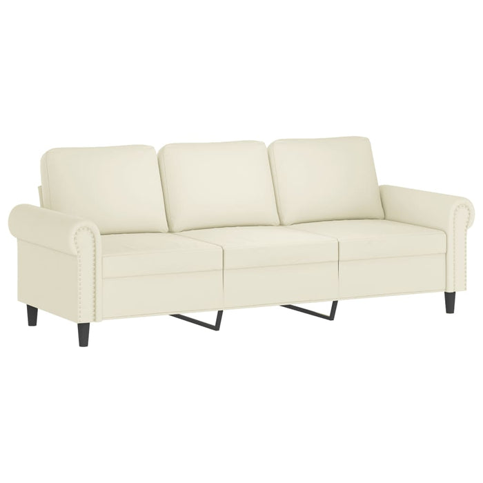 Set de canapele cu perne, 2 piese, crem, catifea - WALTI WALTI