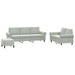 Set de canapele cu perne, 3 piese, gri deschis, catifea - WALTI WALTI