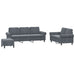 Set de canapele cu perne, 3 piese, gri închis, catifea - WALTI WALTI