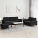 Set de canapele cu perne, 3 piese, negru, catifea - WALTI WALTI