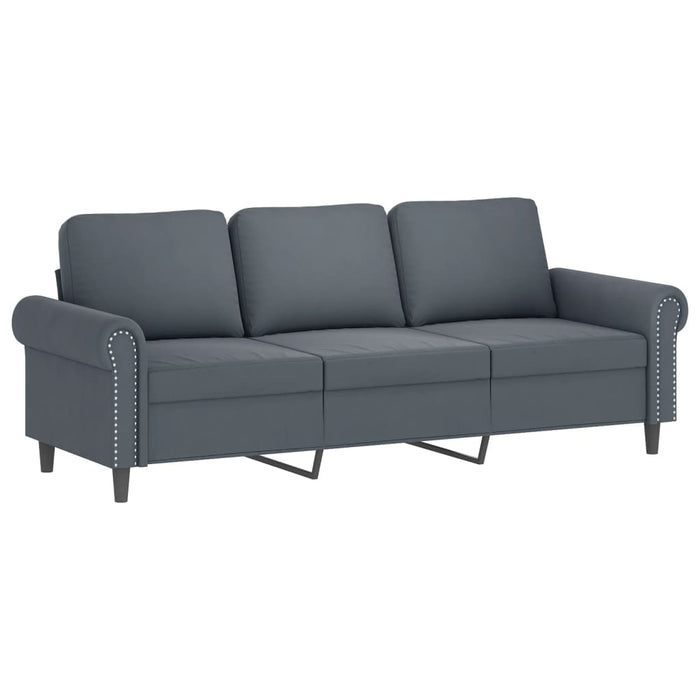 Set canapea cu perne, 2 piese, gri închis, catifea WALTI
