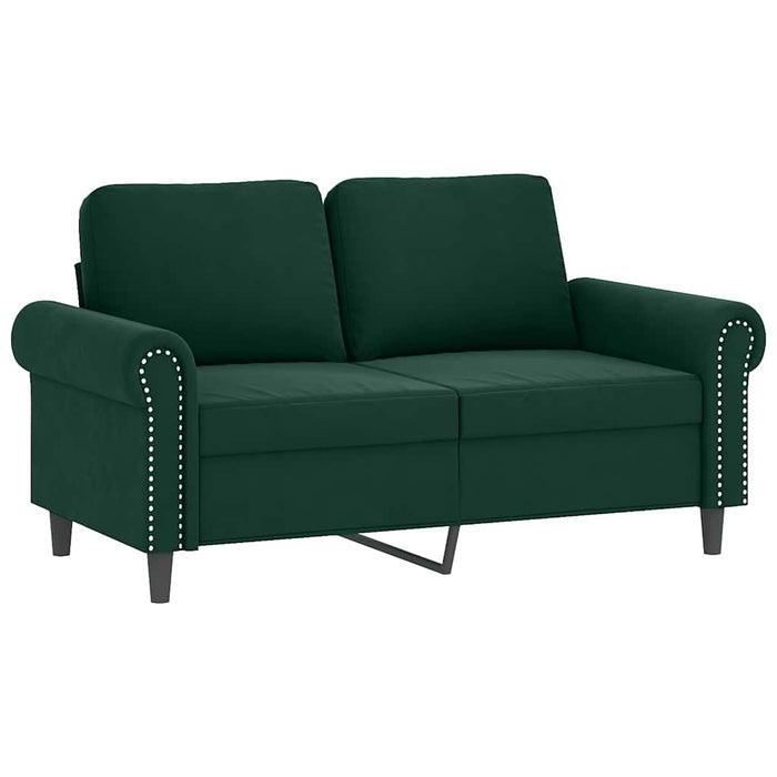 Set canapea cu perne, 2 piese, verde închis, catifea WALTI