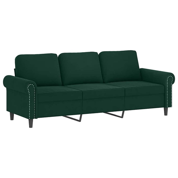 Set canapea cu perne, 2 piese, verde închis, catifea WALTI