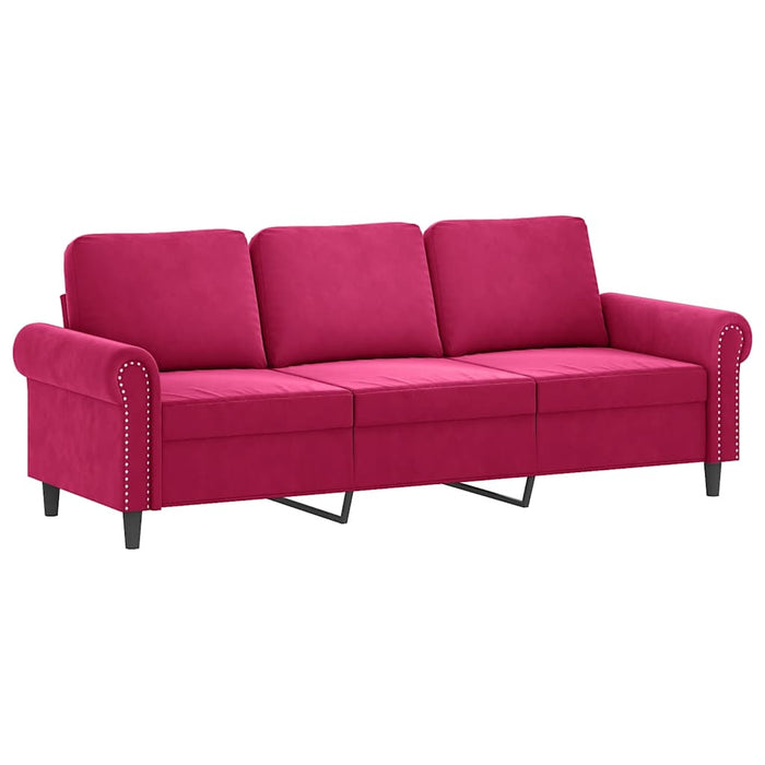Set canapele cu perne, 2 piese, roșu vin, catifea - WALTI WALTI
