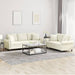 Set de canapele cu perne, 2 piese, crem, catifea - WALTI WALTI