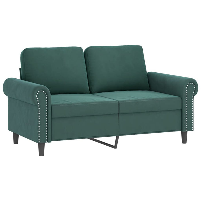 Set canapea cu perne, 3 piese, verde închis, catifea WALTI
