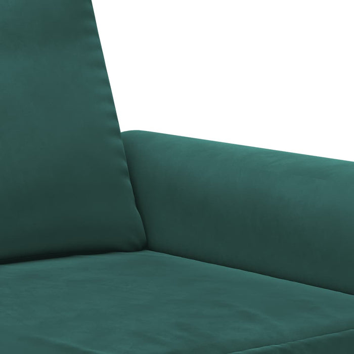 Set canapea cu perne, 3 piese, verde închis, catifea WALTI