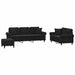 Set de canapele cu perne, 3 piese, negru, catifea - WALTI WALTI