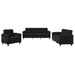 Set de canapele cu perne, 3 piese, negru, microfibră - WALTI WALTI