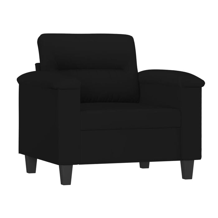 Set de canapele cu perne, 3 piese, negru, microfibră - WALTI WALTI