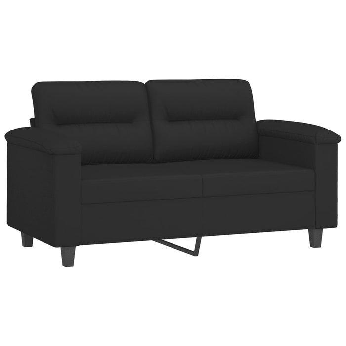 Set de canapele cu perne, 3 piese, negru, microfibră - WALTI WALTI