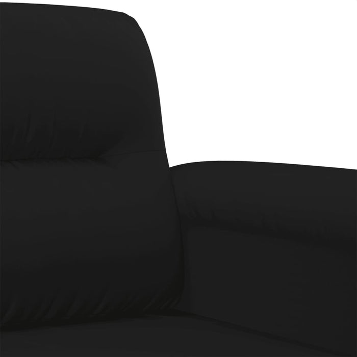 Set de canapele cu perne, 3 piese, negru, microfibră - WALTI WALTI