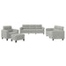 Set de canapele cu perne, 4 piese, gri deschis, microfibră - WALTI WALTI