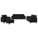 Set de canapele cu perne, 4 piese, negru, microfibră - WALTI WALTI