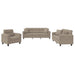 Set de canapele cu perne, 3 piese, gri taupe, microfibră - WALTI WALTI