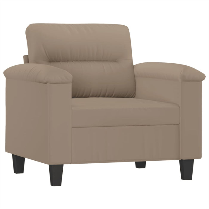 Set de canapele cu perne, 3 piese, gri taupe, microfibră - WALTI WALTI