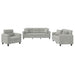 Set de canapele cu perne, 3 piese, gri deschis, microfibră - WALTI WALTI