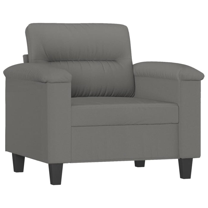 Set de canapele cu perne, 3 piese, gri închis, microfibră WALTI