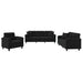 Set de canapele cu perne, 3 piese, negru, microfibră - WALTI WALTI