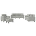 Set de canapele cu perne, 4 piese, gri deschis, microfibră - WALTI WALTI