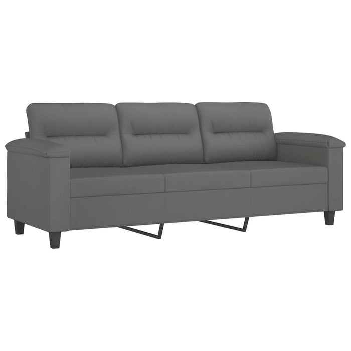 Set de canapele cu perne, 4 piese, gri închis, microfibră - WALTI WALTI