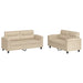 Set de canapele cu perne, 2 piese, crem, microfibră - WALTI WALTI