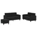 Set de canapele cu perne, 3 piese, negru, microfibră - WALTI WALTI