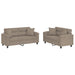 Set de canapele cu perne, 2 piese, gri taupe, microfibră - WALTI WALTI