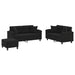 Set de canapele cu perne, 3 piese, negru, microfibră - WALTI WALTI