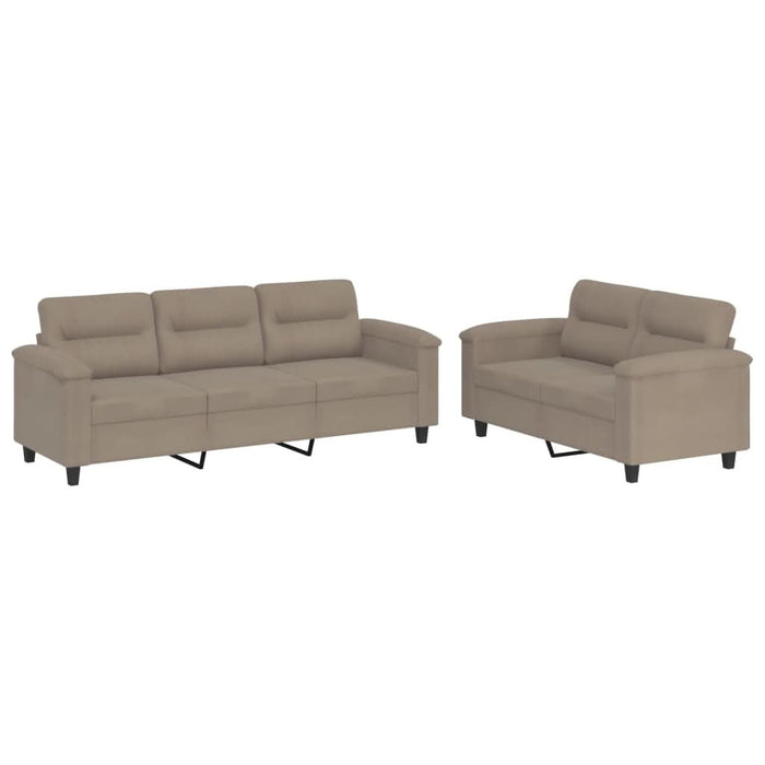 Set de canapele cu perne, 2 piese, gri taupe, microfibră - WALTI WALTI