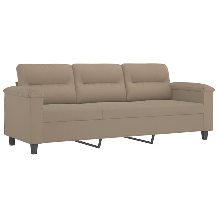 Set de canapele cu perne, 3 piese, gri taupe, microfibră - WALTI WALTI