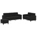 Set de canapele cu perne, 3 piese, negru, microfibră - WALTI WALTI