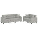 Set de canapele cu perne, 2 piese, gri deschis, microfibră - WALTI WALTI