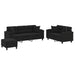 Set de canapele cu perne, 3 piese, negru, microfibră - WALTI WALTI