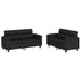 Set de canapele cu perne, 2 piese, negru, piele ecologică - WALTI WALTI
