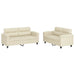 Set de canapele cu perne, 2 piese, crem, piele ecologică - WALTI WALTI