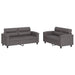 Set de canapele cu perne, 2 piese, gri, piele ecologică - WALTI WALTI