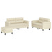Set de canapele cu perne, 3 piese, crem, piele ecologică - WALTI WALTI